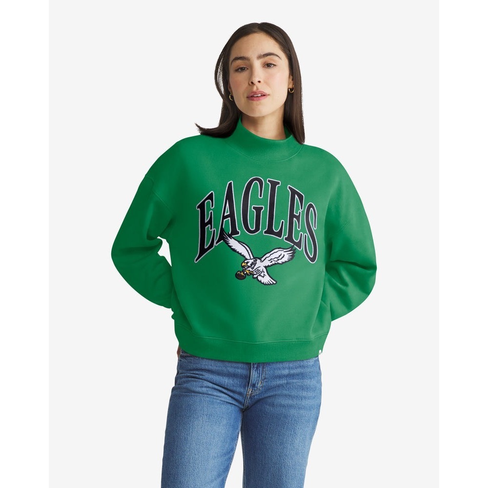 '47 Philadelphia Eagles Historic Vantage Mock Neck Pullover Green Medium